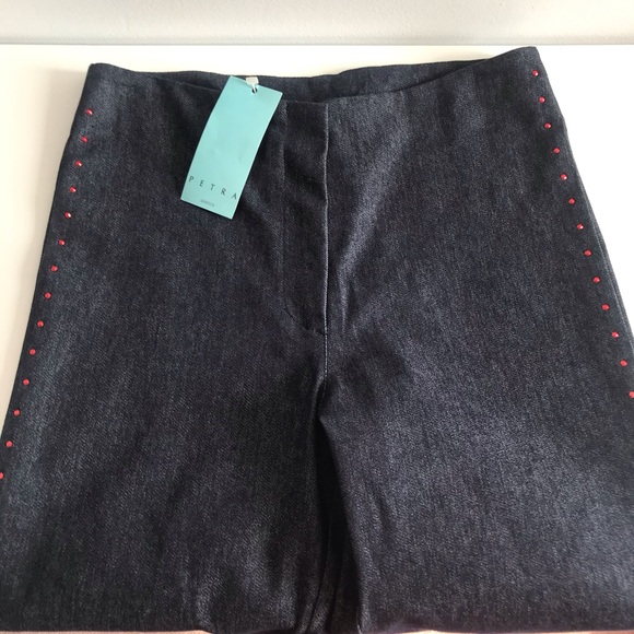 Petra Denim Dark Blue Capri Jeans with Ruby Red Studs 90’s Y2K - Picture 11 of 16